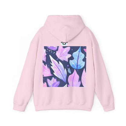 Purple Leaves Unisex Black Hoodie – Peace Subliminals – Cozy Cotton Blend Sweatshirt – Mindfulness & Relaxation Graphic Hoodie