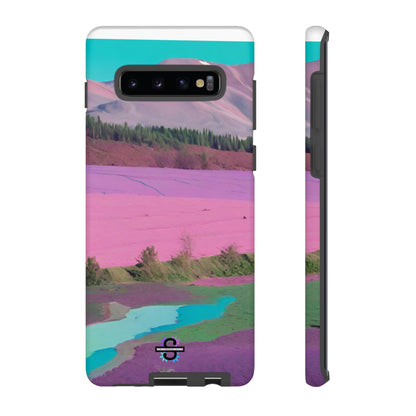 Hard Phone Case, Pink Landscape Design, Dual layer case for Extra Durability and Protection, Glossy or Matte Finish,