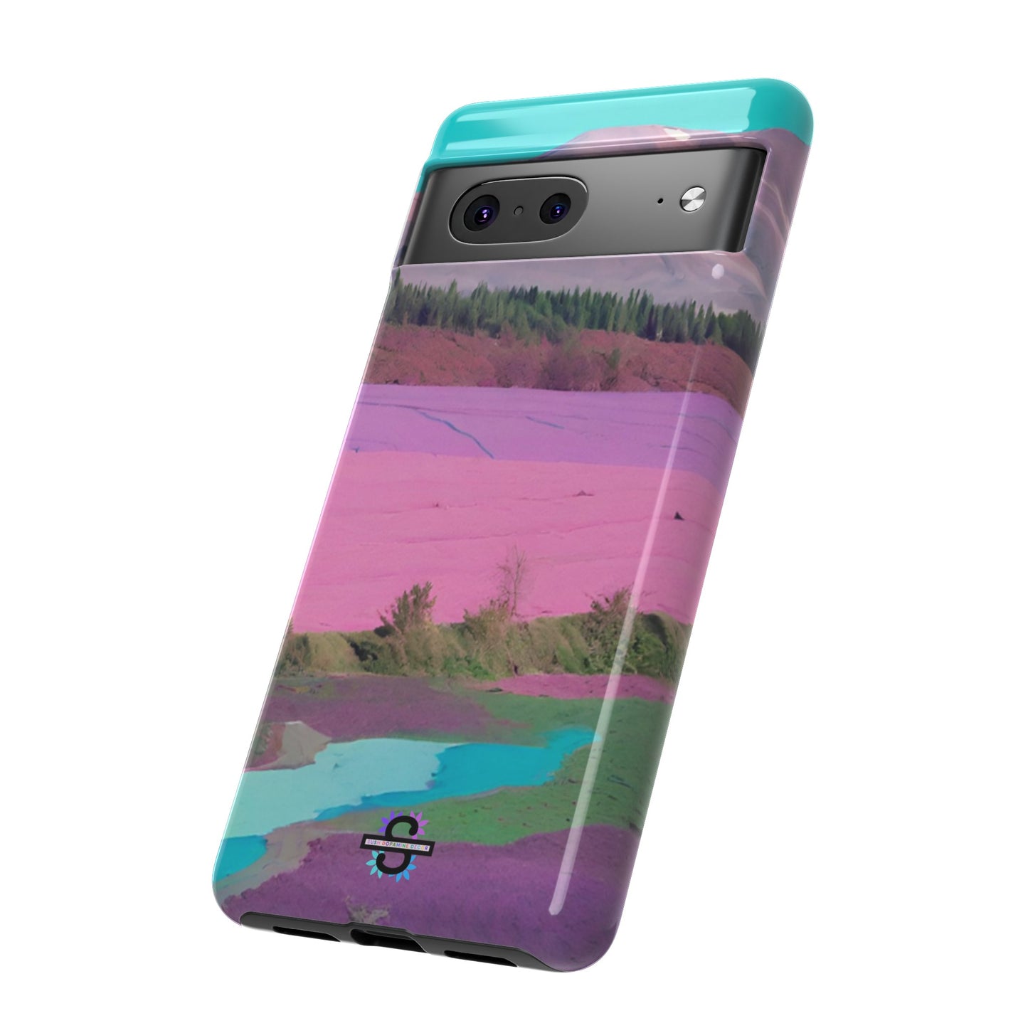 Hard Phone Case, Pink Landscape Design, Dual layer case for Extra Durability and Protection, Glossy or Matte Finish,