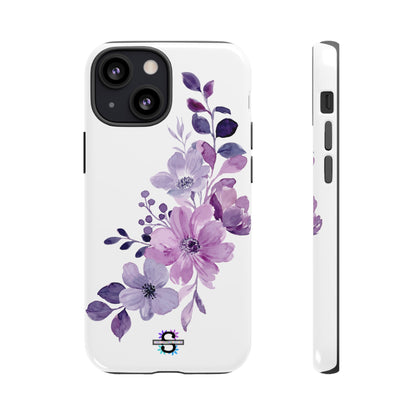 Couverture de téléphone rigide violette florale