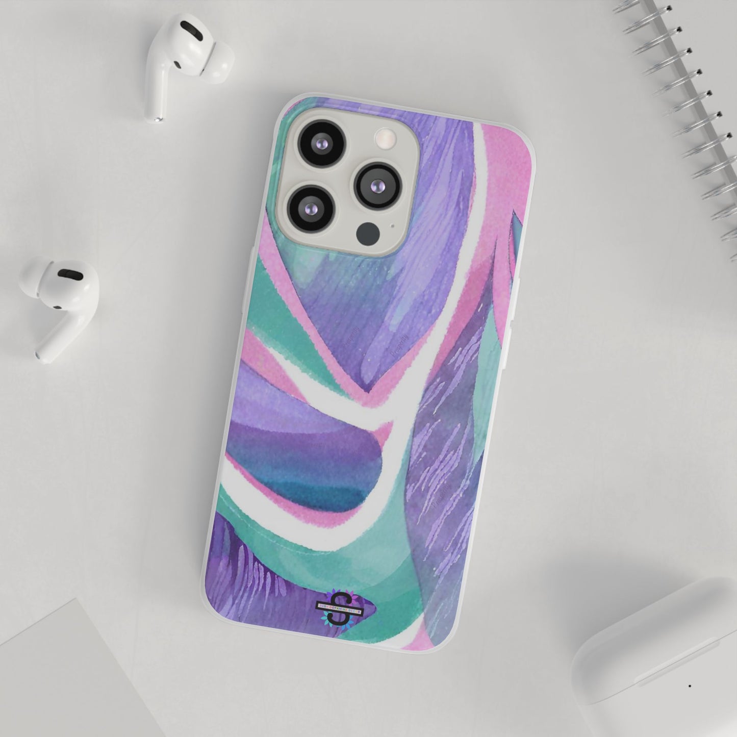 Subliminals for Prosperity | Purple Blue Green Pattern Phone cover | World's first Subliminals Brand | Sush Dopamine Decor