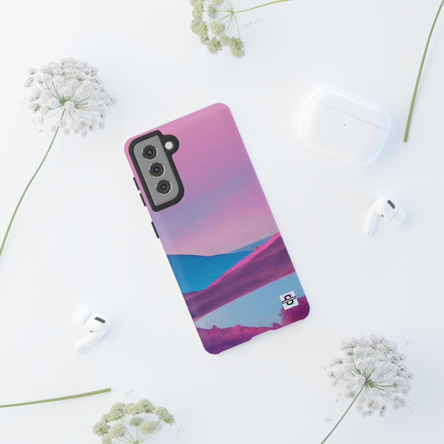 Pink Blue landscape design Phone cover | Mobile case