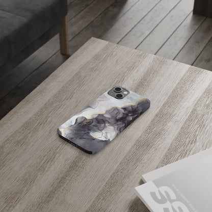 Slim Phone Cases, Black Marble Design