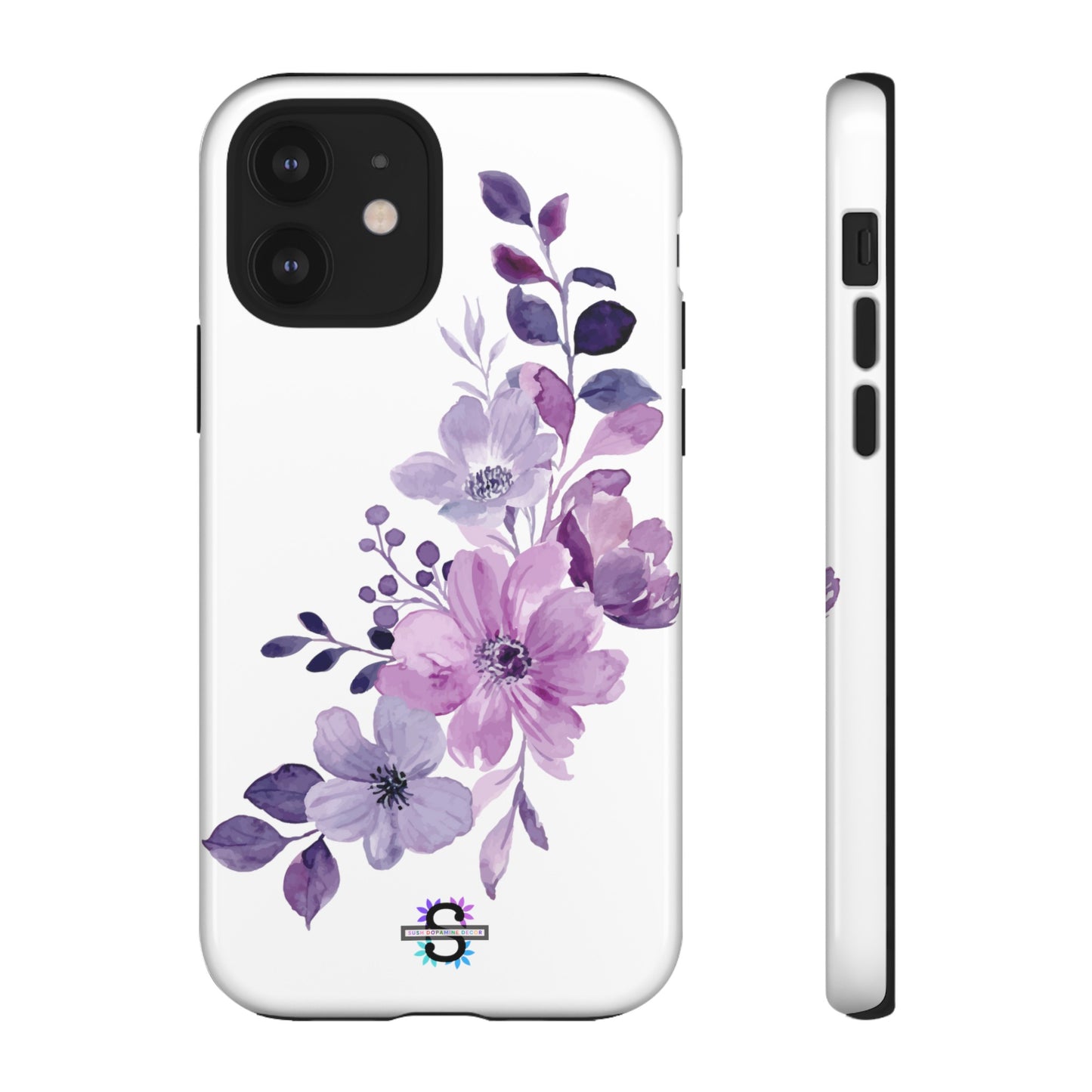 Couverture de téléphone rigide violette florale