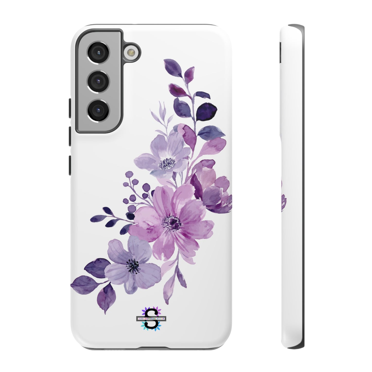 Couverture de téléphone rigide violette florale