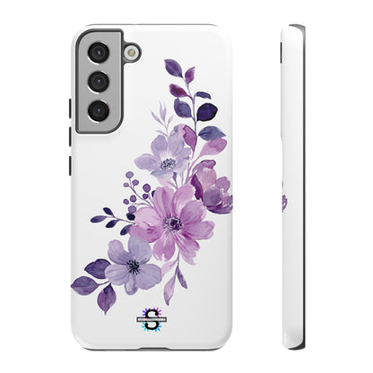 Couverture de téléphone rigide violette florale