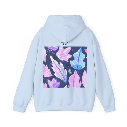 Purple Leaves Unisex Black Hoodie – Peace Subliminals – Cozy Cotton Blend Sweatshirt – Mindfulness & Relaxation Graphic Hoodie