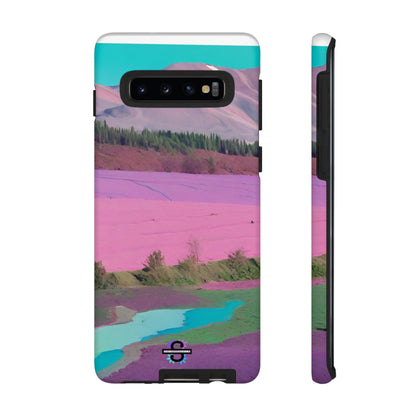 Hard Phone Case, Pink Landscape Design, Dual layer case for Extra Durability and Protection, Glossy or Matte Finish,