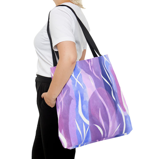 Purse Bag (AOP) purple pink leaves design