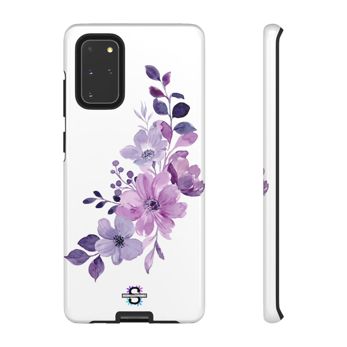 Couverture de téléphone rigide violette florale