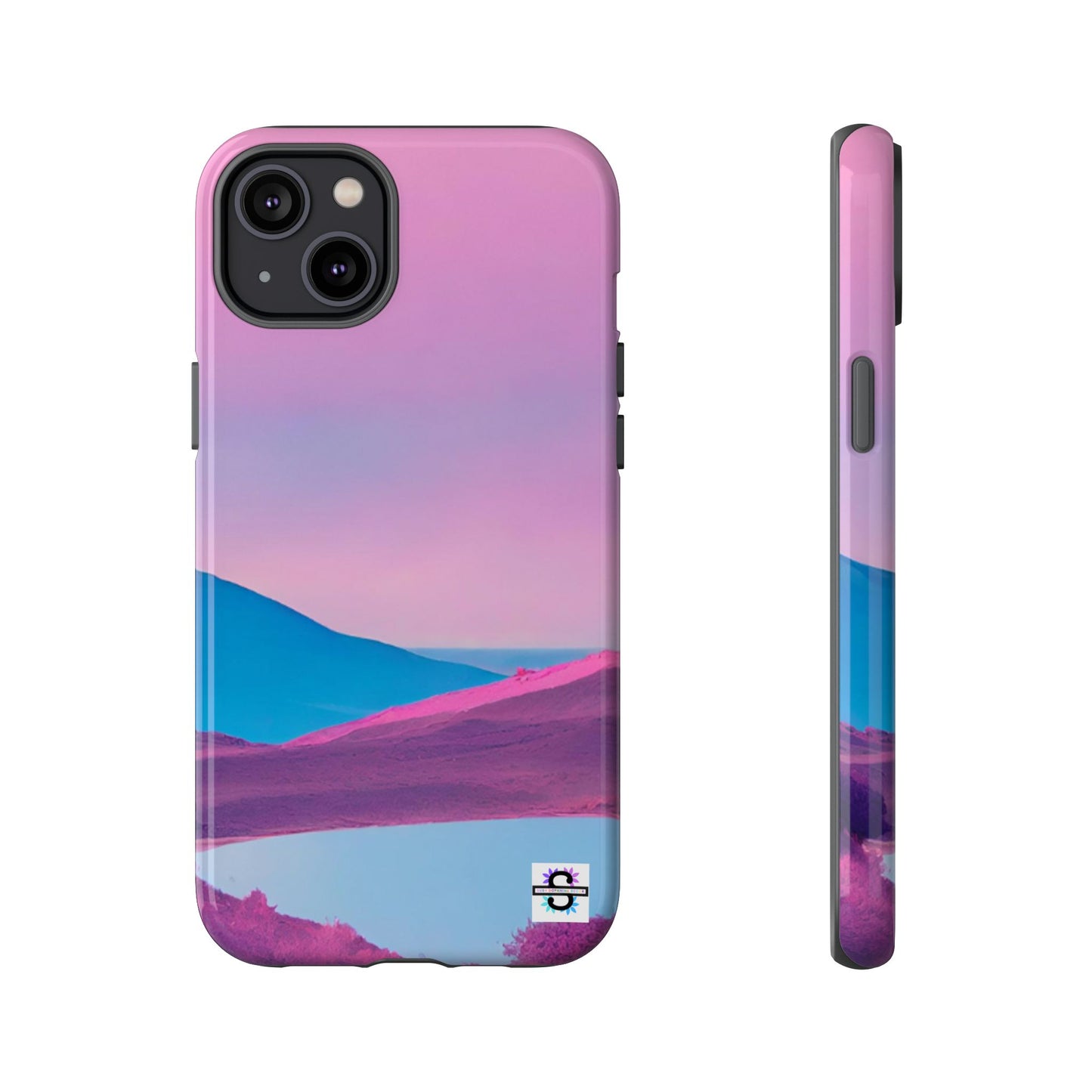 Pink Blue landscape design Phone cover | Mobile case