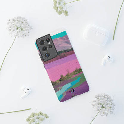 Hard Phone Case, Pink Landscape Design, Dual layer case for Extra Durability and Protection, Glossy or Matte Finish,