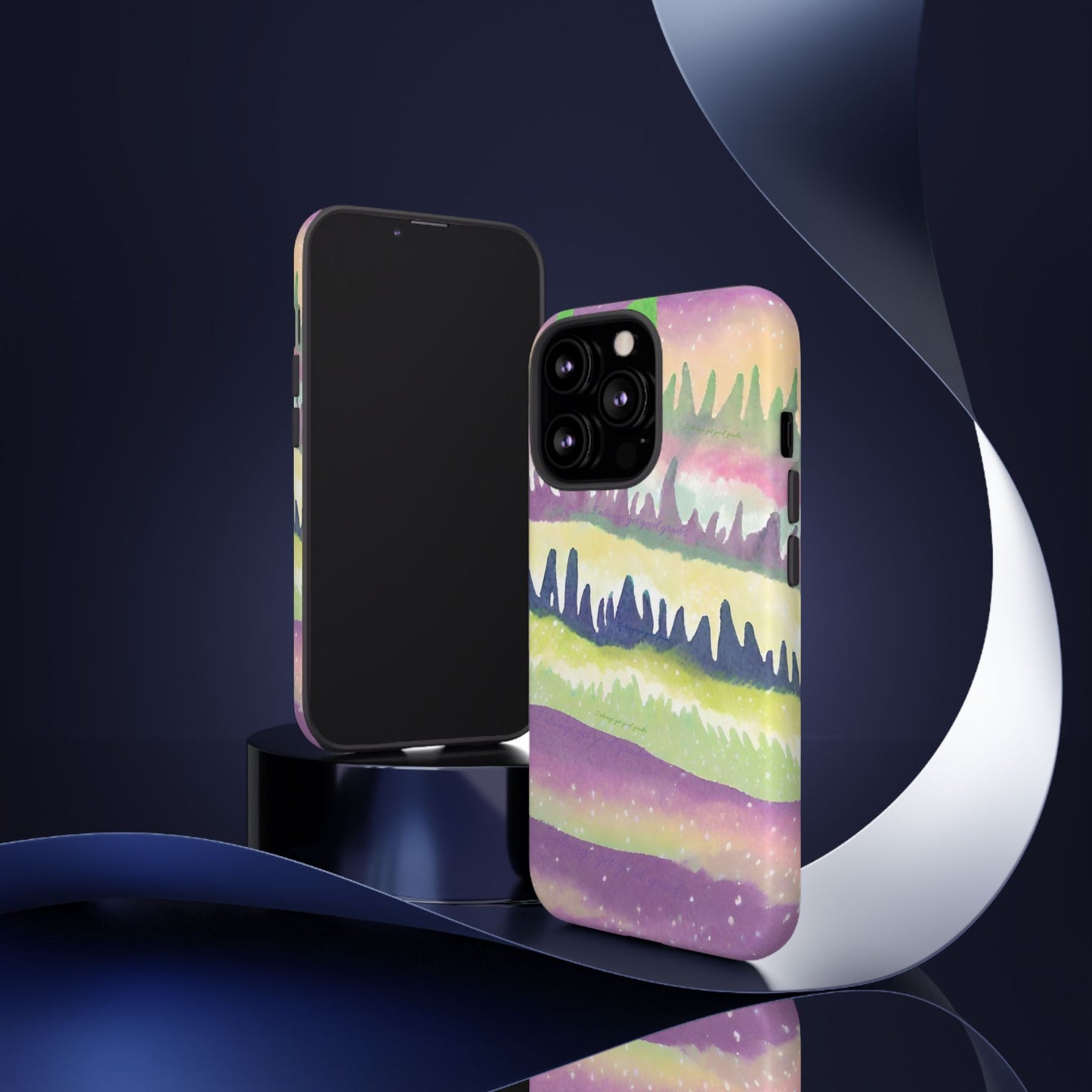 Limited Edition | Subliminals for good grades | Beautiful Abstract Landscape Phone Case – Nature Design Mobile Cover with Dual Protection