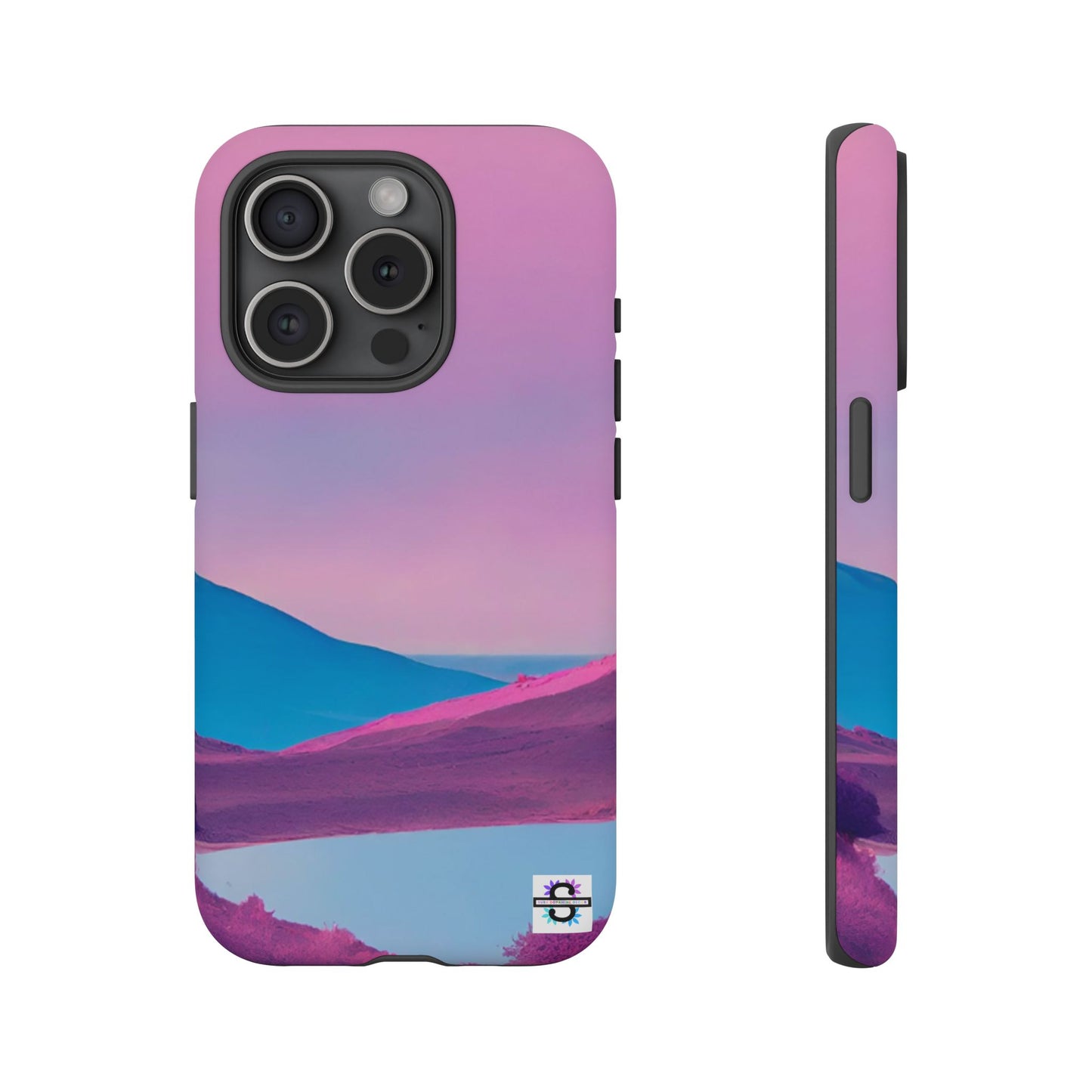 Pink Blue landscape design Phone cover | Mobile case