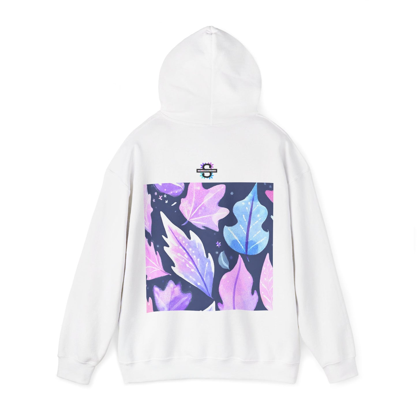 Purple Leaves Unisex Black Hoodie – Peace Subliminals – Cozy Cotton Blend Sweatshirt – Mindfulness & Relaxation Graphic Hoodie