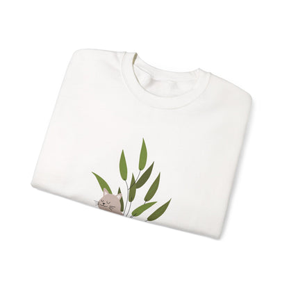 Unisex Heavy Blend™ Crewneck Sweatshirt - Cute cat inspired, Peace and love subliminals, Attract love and peace | Cozy Conscious Apparel