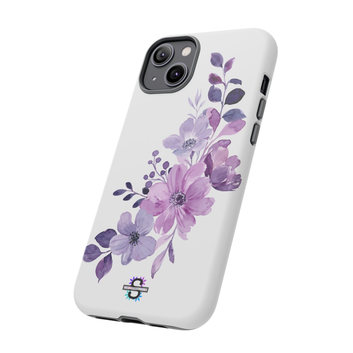 Couverture de téléphone rigide violette florale