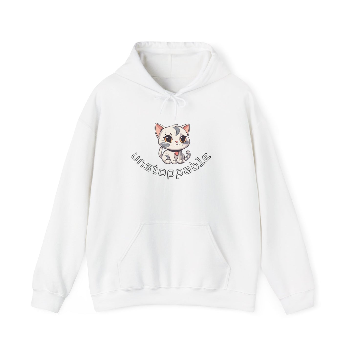 Unisex Heavy Blend™ Hooded Sweatshirt – Cute Cat Hoodie | Unstoppable | Powerful Subliminal | Cat Energy | Success Subliminal