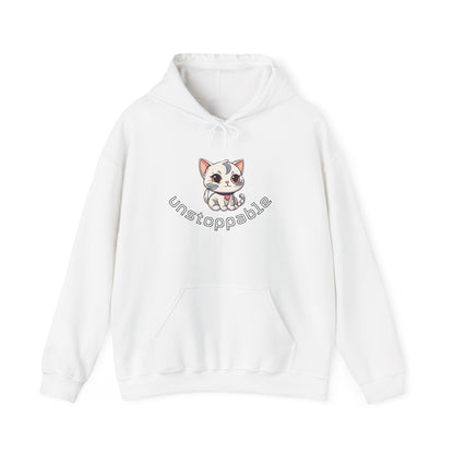 Unisex Heavy Blend™ Hooded Sweatshirt – Cute Cat Hoodie | Unstoppable | Powerful Subliminal | Cat Energy | Success Subliminal