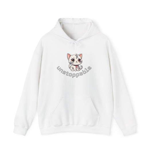 Unisex Heavy Blend™ Hooded Sweatshirt – Cute Cat Hoodie | Unstoppable | Powerful Subliminal | Cat Energy | Success Subliminal