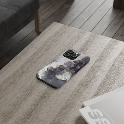 Slim Phone Cases, Black Marble Design
