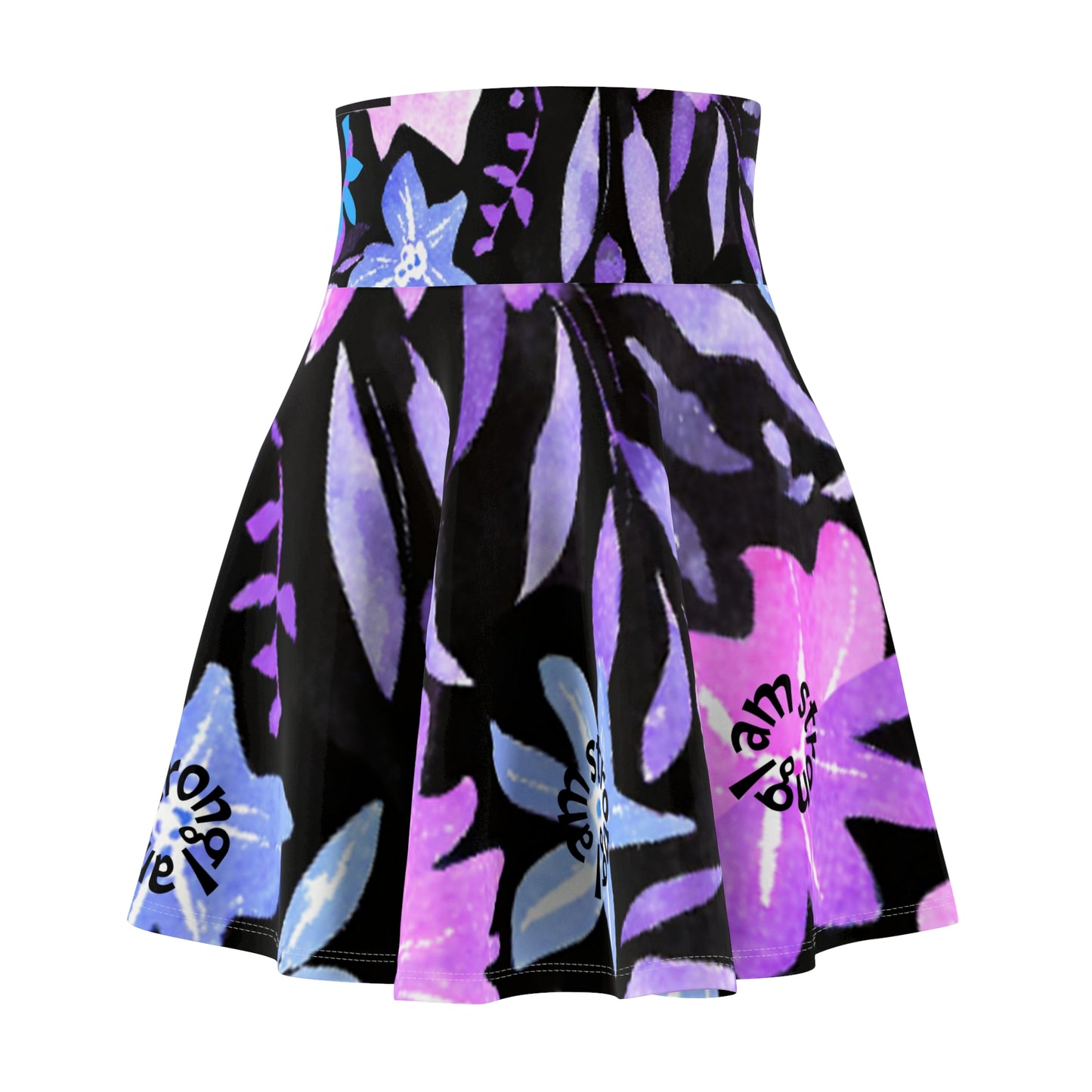 🌸 Women’s Floral Skater Skirt | Strength Subliminals | “I Am Strong” Affirmation