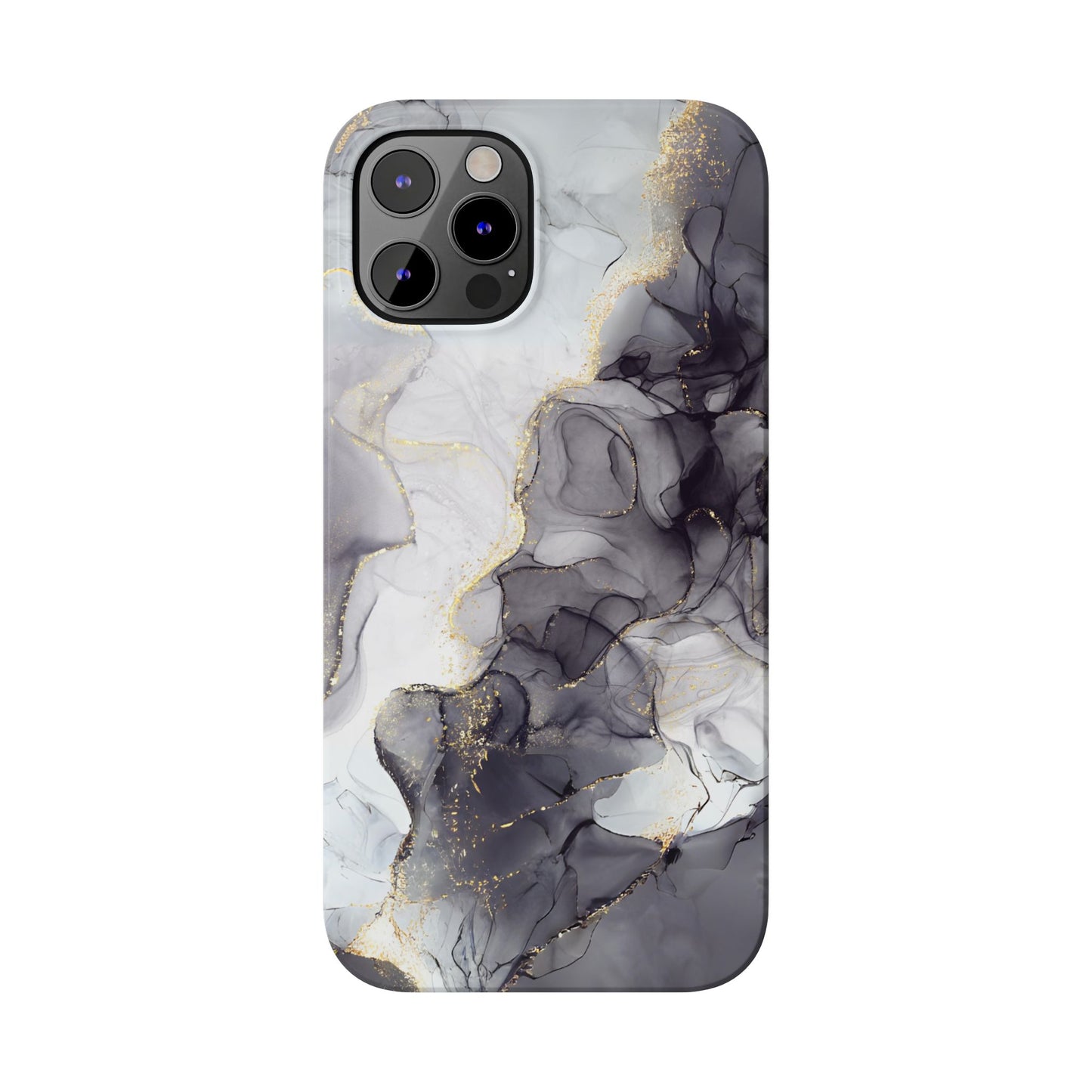 Slim Phone Cases, Black Marble Design