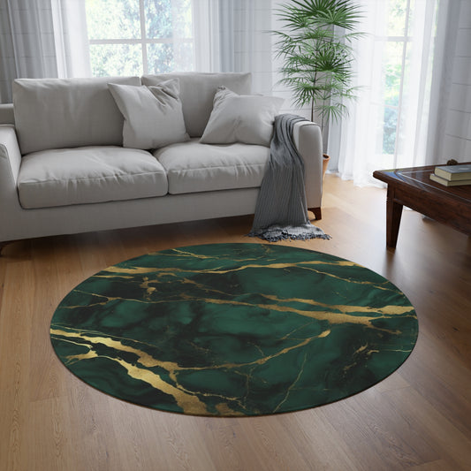 Green Marble Round Rug, Green Carpet, Home Decor, Minimalistic Carpets