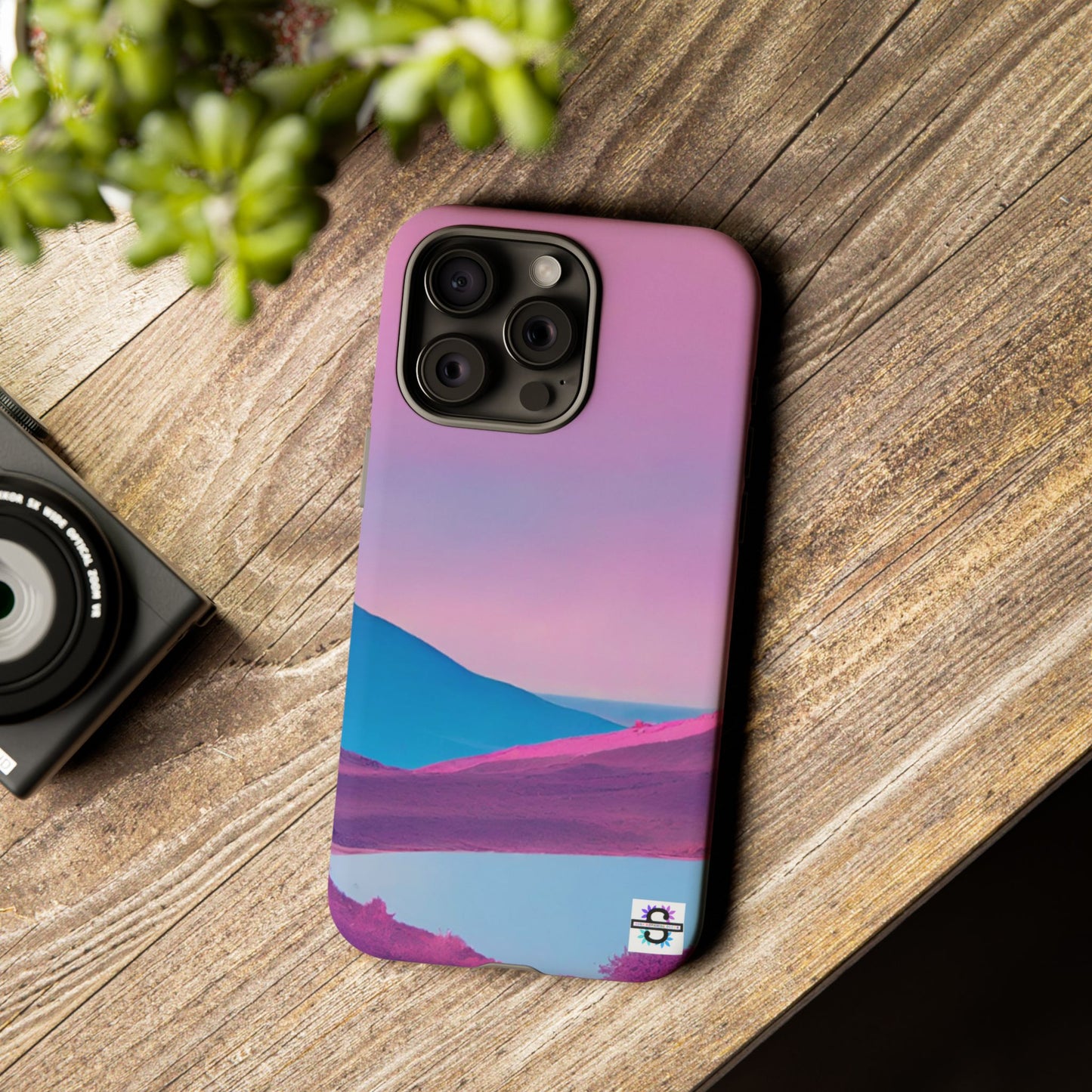 Pink Blue landscape design Phone cover | Mobile case