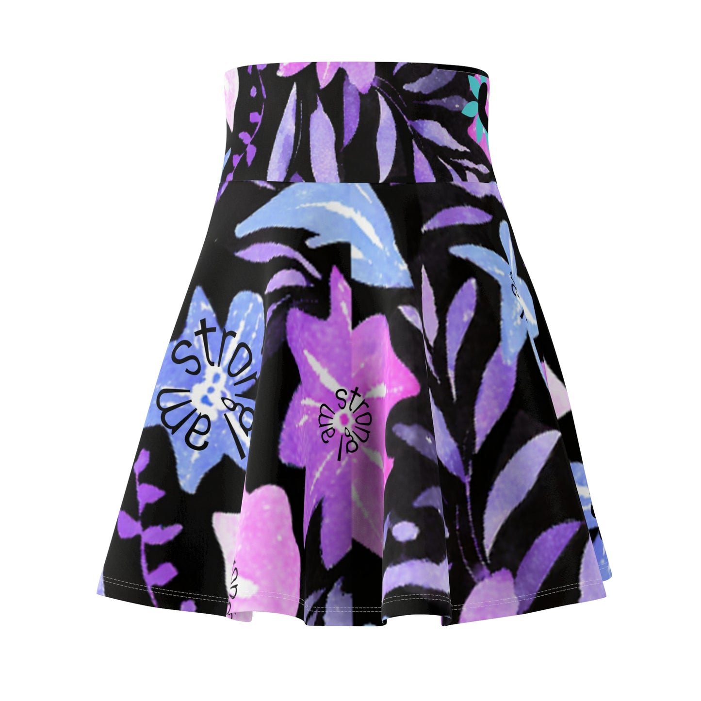 🌸 Women’s Floral Skater Skirt | Strength Subliminals | “I Am Strong” Affirmation
