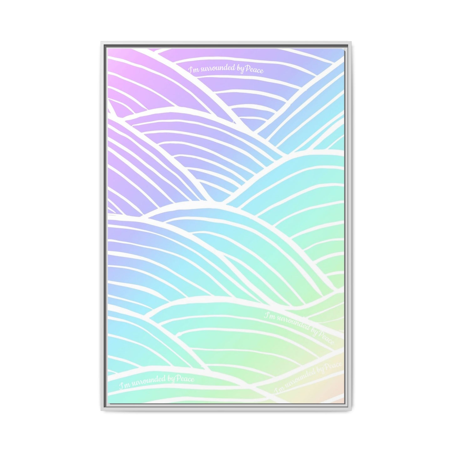 Peaceful Gradient Wall Art | Limited Edition Subliminal Canvas | Black or White Pinewood Frame | Eco-Friendly, Collectors Piece (Only 5 Worldwide)