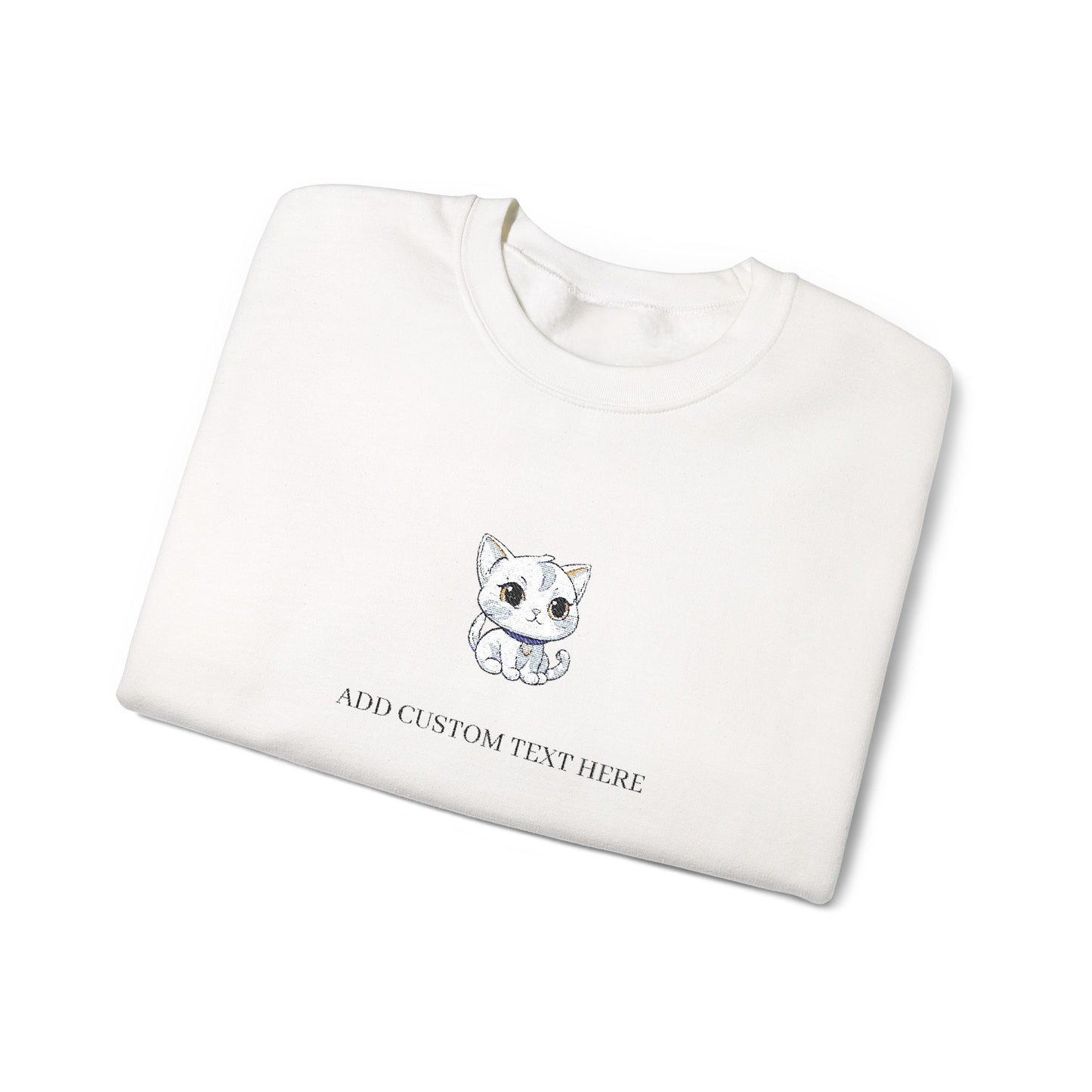 Exclusive Custom Text, Cozy Pet Lover Crewneck Sweatshirt, Cute Cat Sweatshirt, Animal Lover Gift, Comfy Unisex Sweatshirt, Casual Fashion Sweatshirt