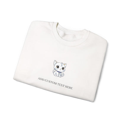 Exclusive Custom Text, Cozy Pet Lover Crewneck Sweatshirt, Cute Cat Sweatshirt, Animal Lover Gift, Comfy Unisex Sweatshirt, Casual Fashion Sweatshirt
