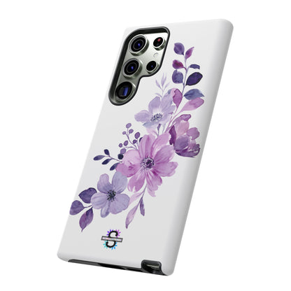 Couverture de téléphone rigide violette florale