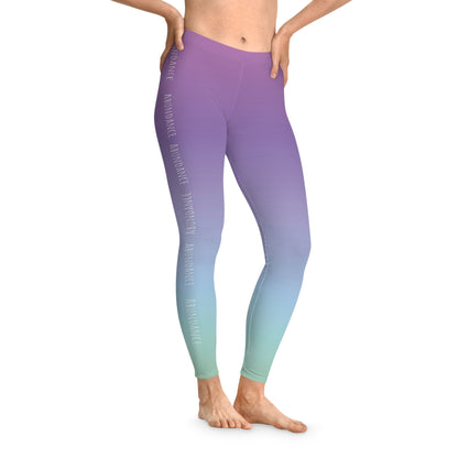 Subliminals for Abundance & Prosperity | Purple Green Gradient Leggings, Stretchy Pants, Comfy Bottomwear