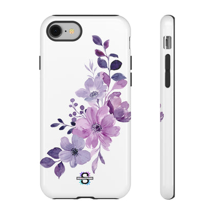 Couverture de téléphone rigide violette florale