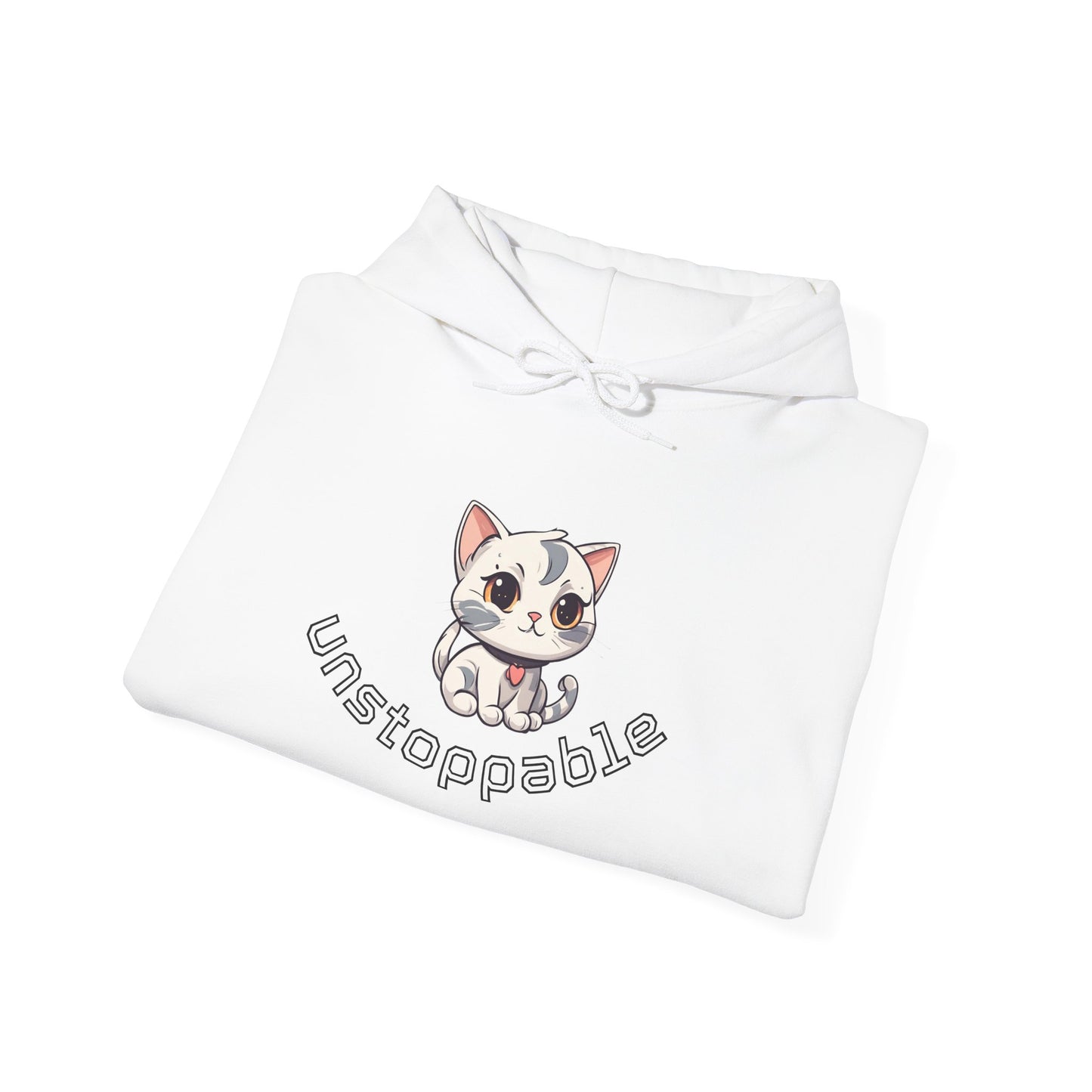 Unisex Heavy Blend™ Hooded Sweatshirt – Cute Cat Hoodie | Unstoppable | Powerful Subliminal | Cat Energy | Success Subliminal