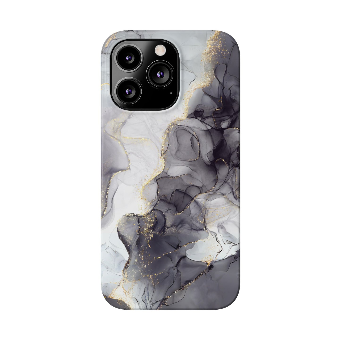 Slim Phone Cases, Black Marble Design