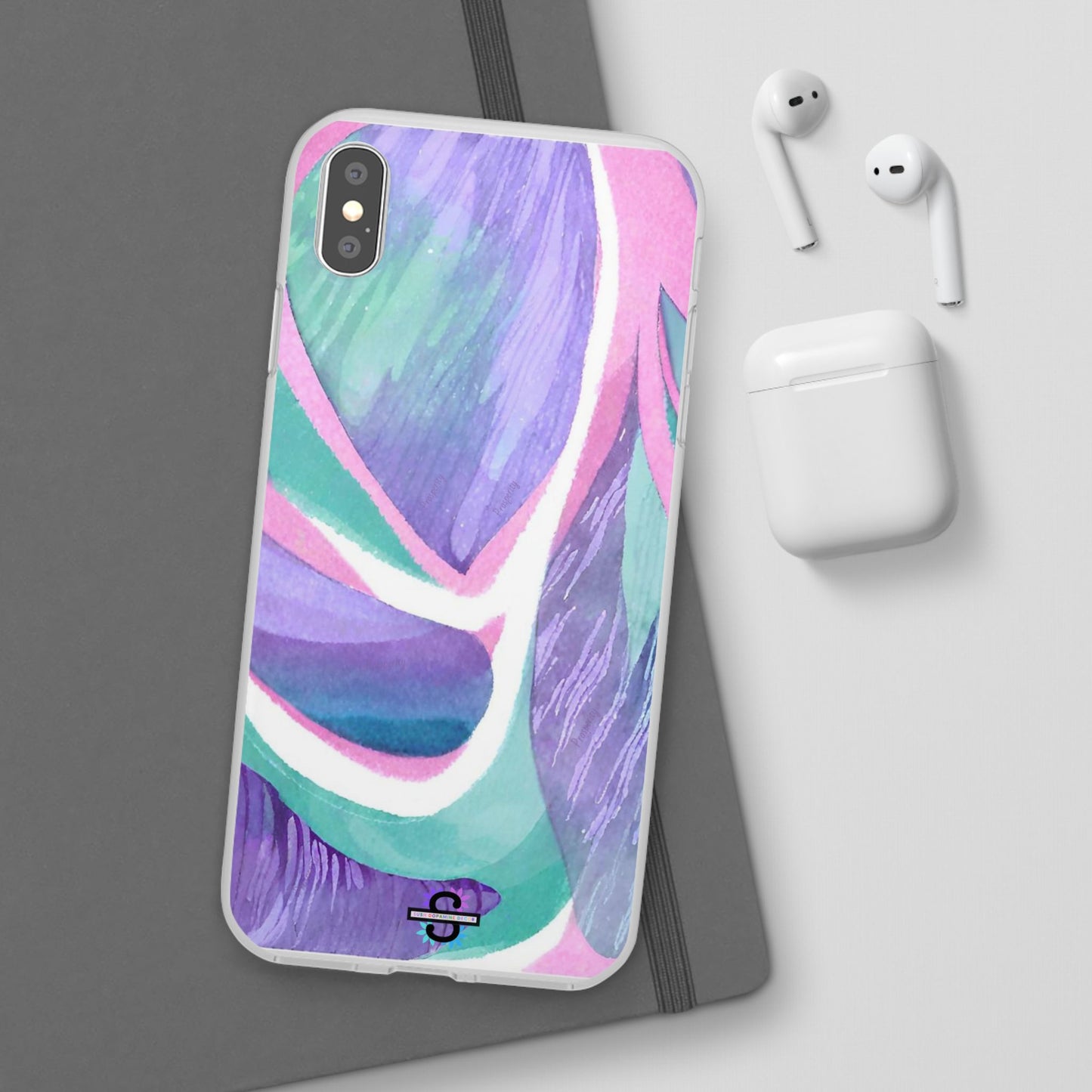 Subliminals for Prosperity | Purple Blue Green Pattern Phone cover | World's first Subliminals Brand | Sush Dopamine Decor