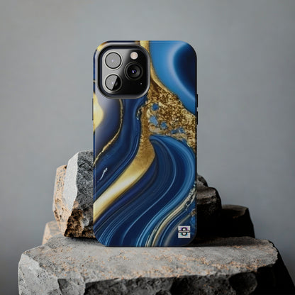 Royal Blue Gold Marble Phone Case | Mobile coverSush Dopamine Decor