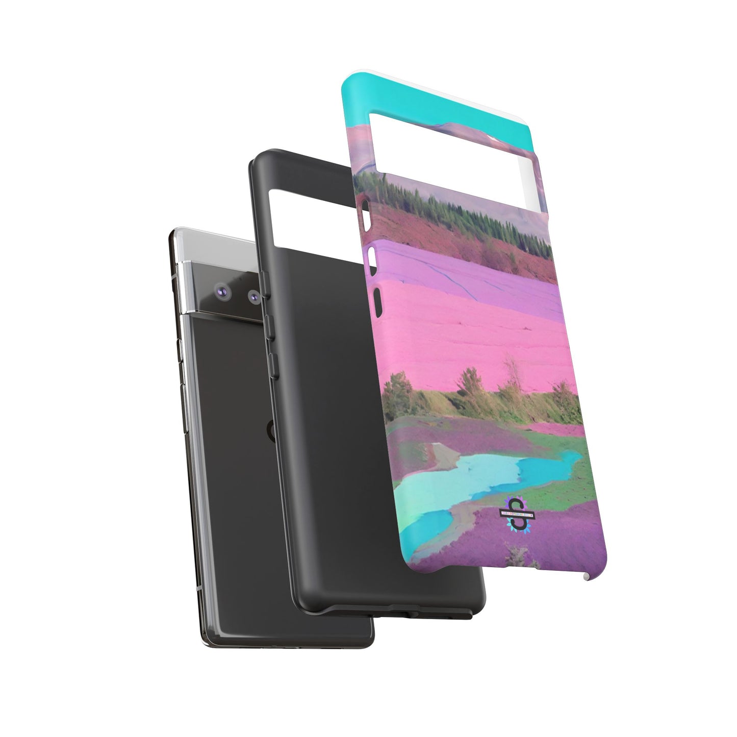 Hard Phone Case, Pink Landscape Design, Dual layer case for Extra Durability and Protection, Glossy or Matte Finish,