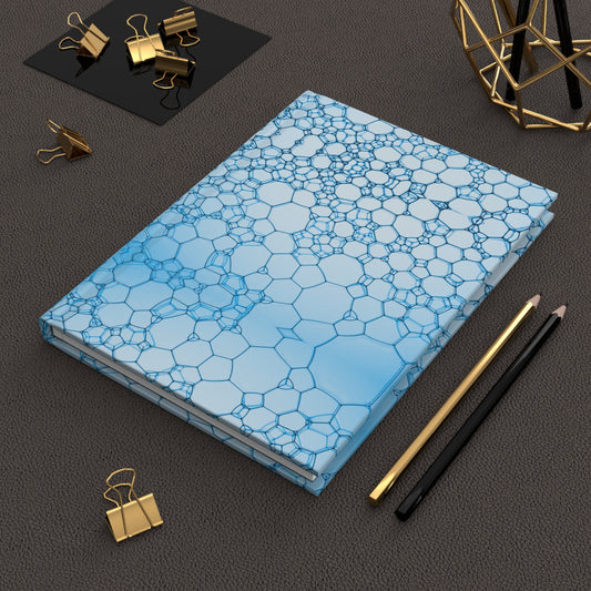 Light blue bubble pattern hardcover journal