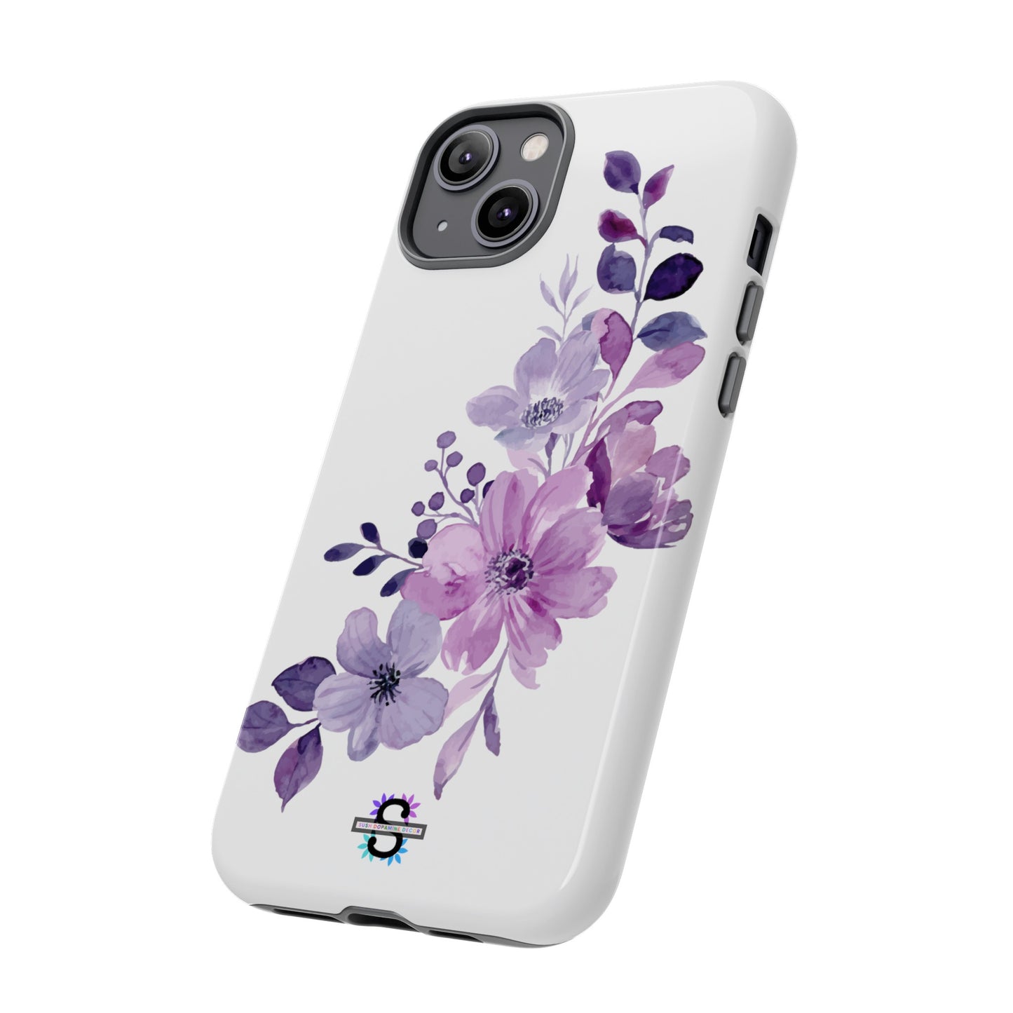 Couverture de téléphone rigide violette florale