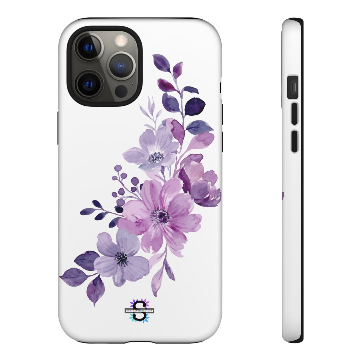 Couverture de téléphone rigide violette florale