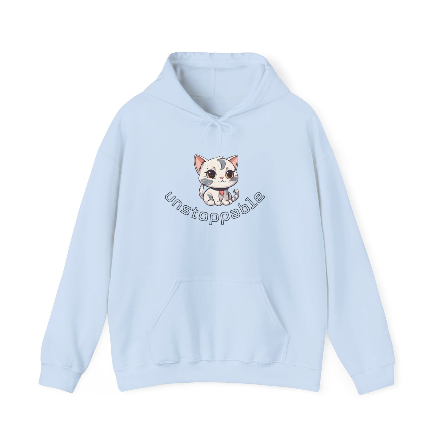 Unisex Heavy Blend™ Hooded Sweatshirt – Cute Cat Hoodie | Unstoppable | Powerful Subliminal | Cat Energy | Success Subliminal