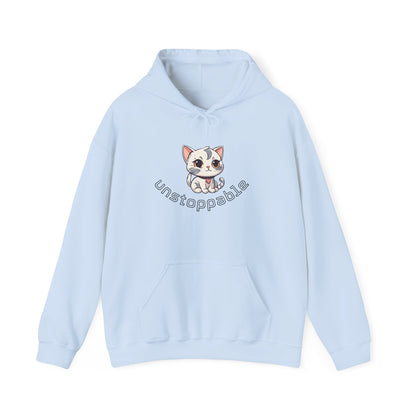 Unisex Heavy Blend™ Hooded Sweatshirt – Cute Cat Hoodie | Unstoppable | Powerful Subliminal | Cat Energy | Success Subliminal