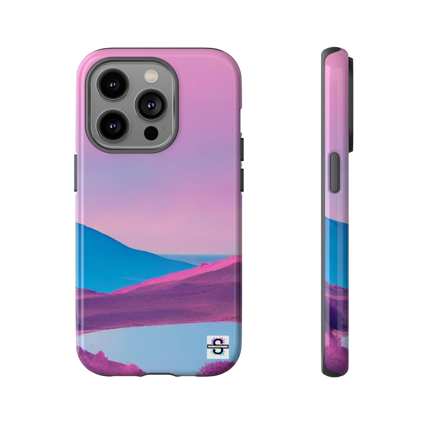 Pink Blue landscape design Phone cover | Mobile case