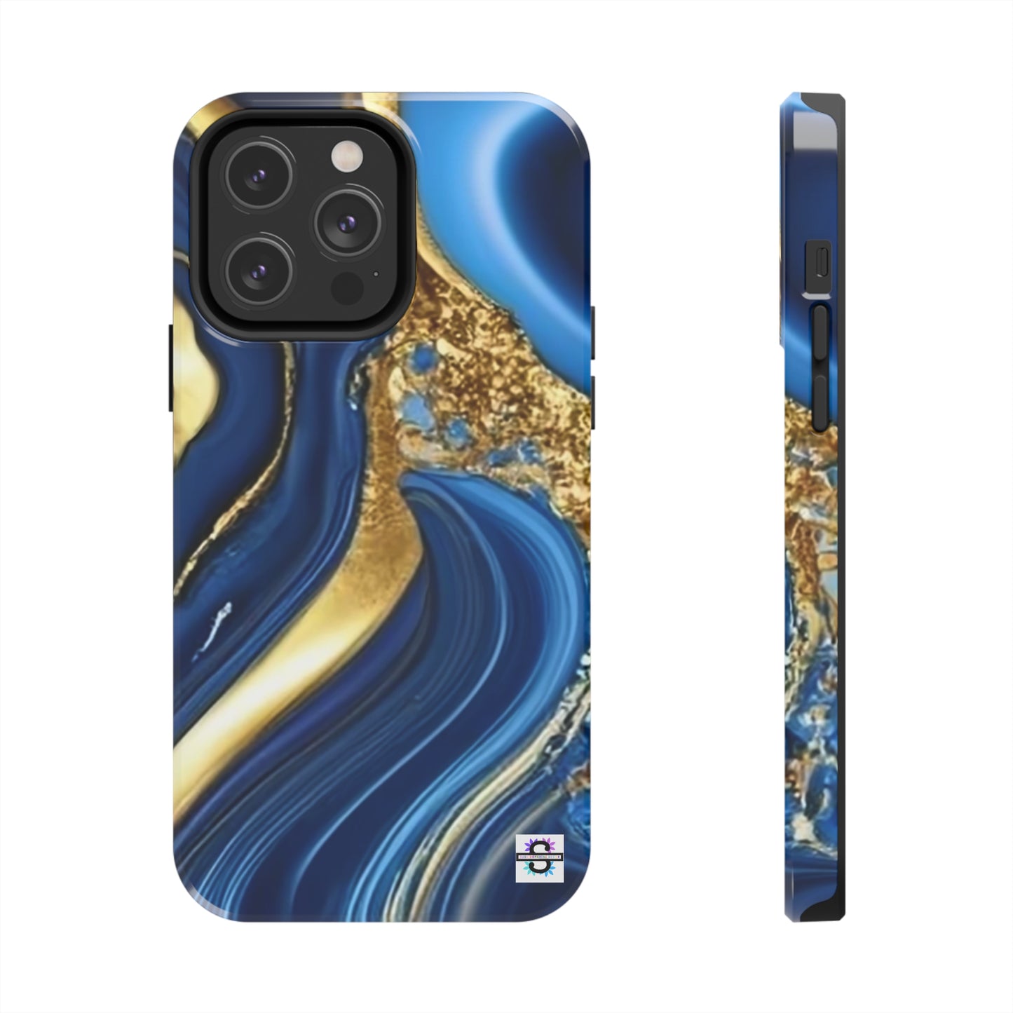 Royal Blue Gold Marble Phone Case | Mobile coverSush Dopamine Decor