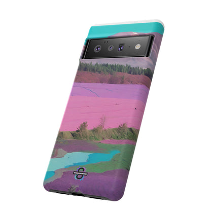 Hard Phone Case, Pink Landscape Design, Dual layer case for Extra Durability and Protection, Glossy or Matte Finish,