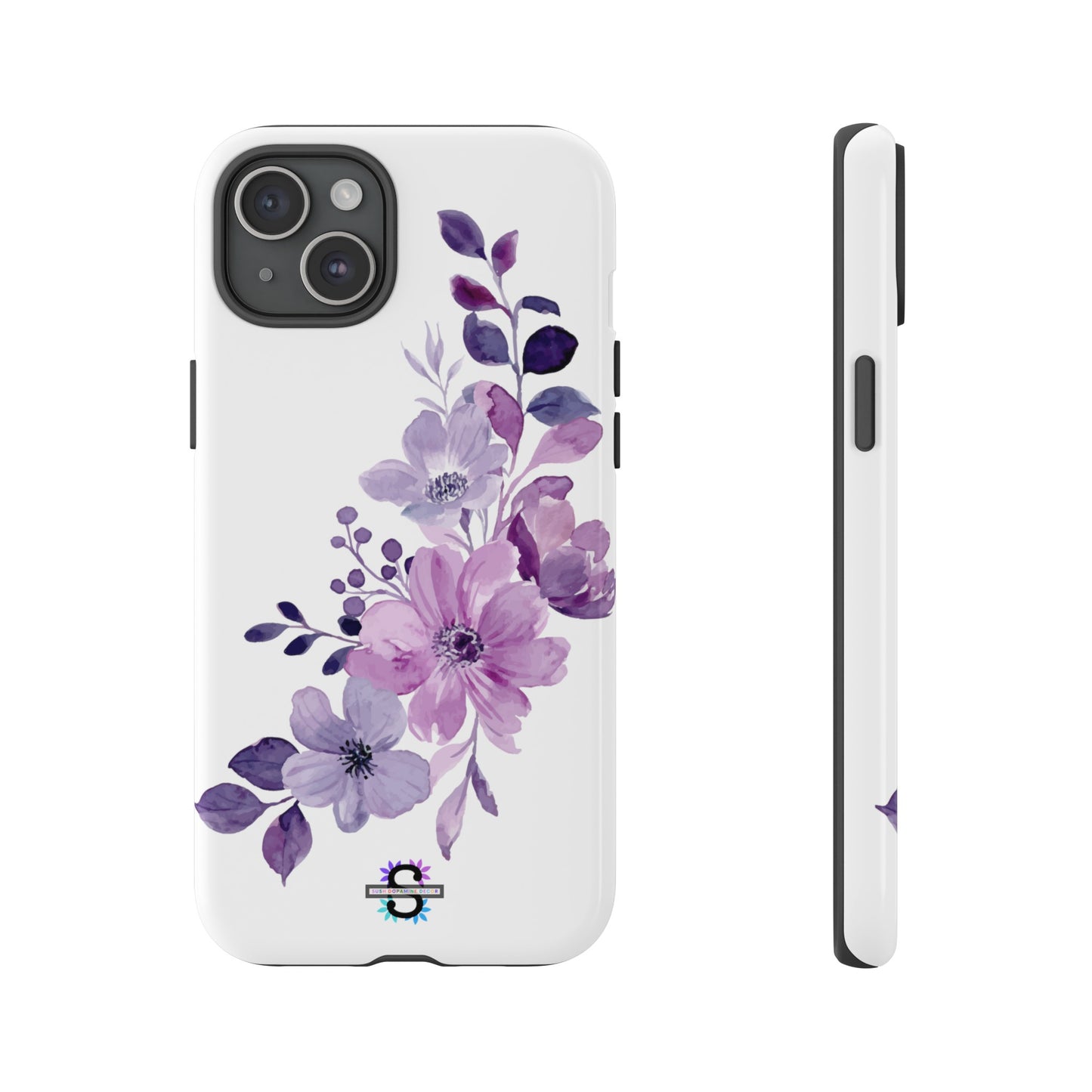 Couverture de téléphone rigide violette florale